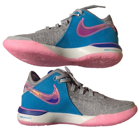 Nike LeBron Zoom NXXT Gen Basketball Volleyball Shoes Grey Pink Blue DR8784 002 - Picture 1 of 12